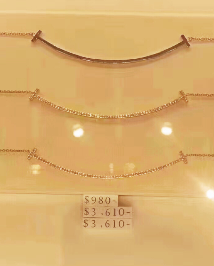 ny蒂芙尼微笑项链专柜价格多少钱蒂芙尼笑脸项