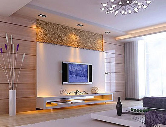 7款时尚唯美的小户型客厅电视机背景墙效果图