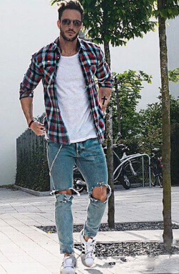 男生格子衬衫怎么搭配格子也能玩转新花样- 京东