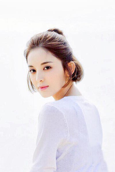 古力娜扎短发半扎丸子头图片清爽利落甜美感爆棚- 京东