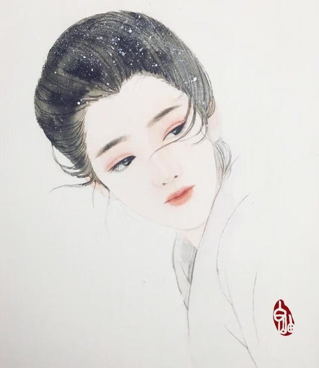 古風水彩女子圖片(古風人物女背影水彩霸氣)