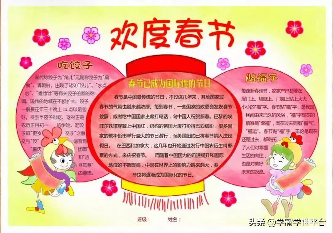 春节手抄报版面设计图片(春节手抄报版面设计图大全)