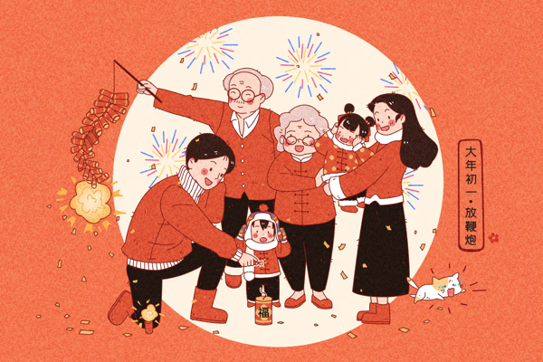 新年放鞭炮的由来(大年初一放鞭炮作文)