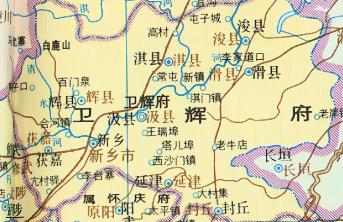 有细心人会发现其所辖辉县市,卫辉市两个县级市的名字里都有一个"辉"