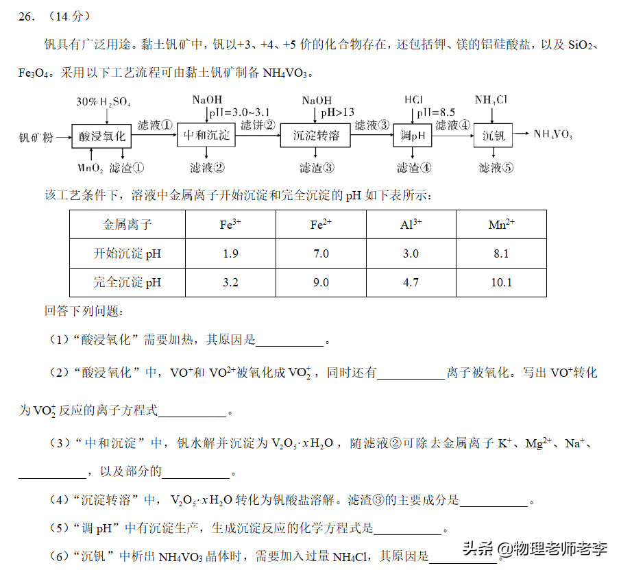 2020高考理综卷一(2020高考题理综试卷)