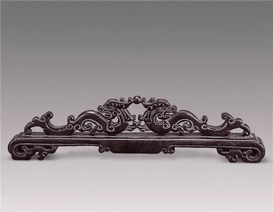 清 红木双龙拱珠笔架清 木雕芭蕉石榴笔架清 黄杨木松段笔架清 寿山石