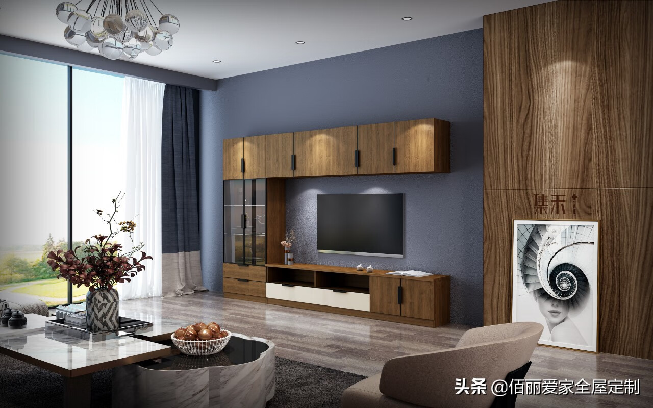 电视柜对称设计(不对称电视柜效果图)