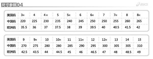 us鞋码对照表中国图片