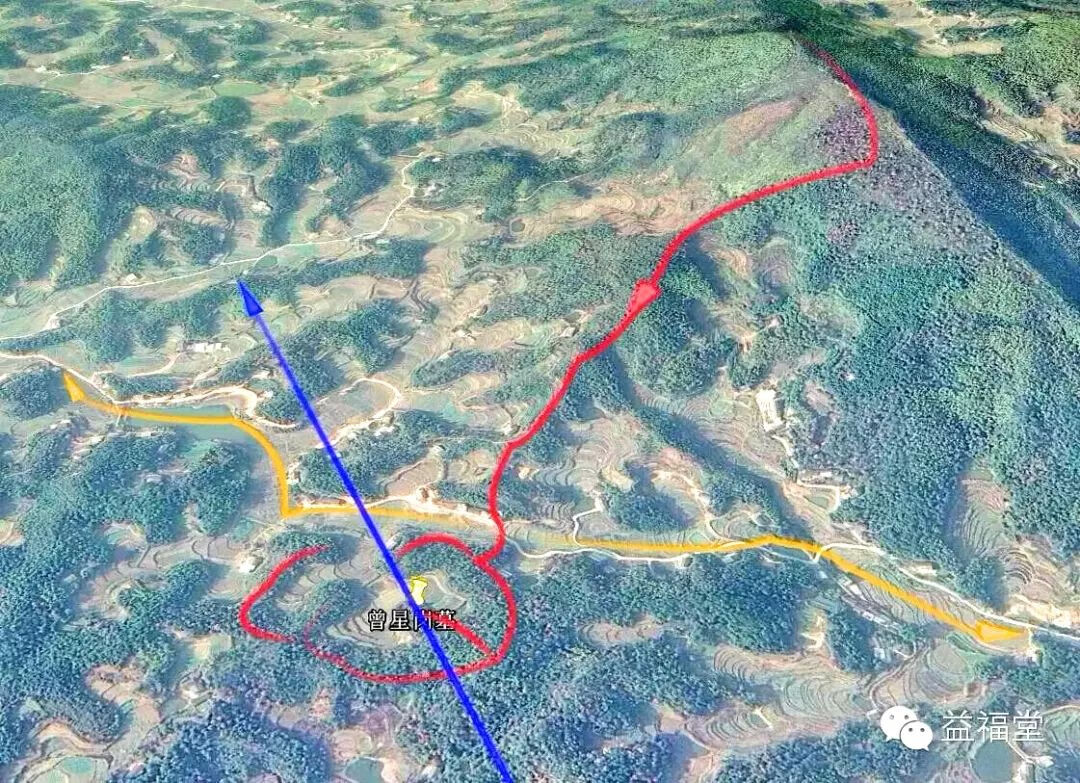 看卫星图,见下图过峡,就是入首后面几节山脉的细小处.