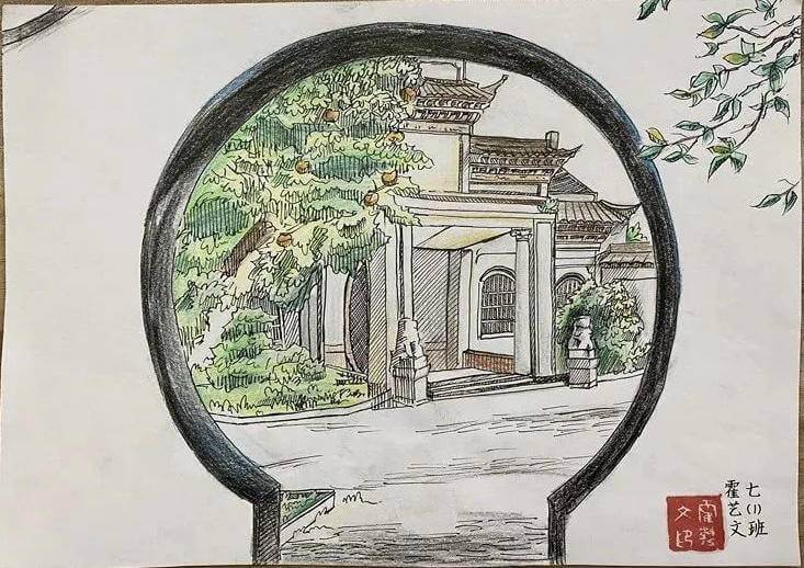 画学校儿童画(画我们的学校)
