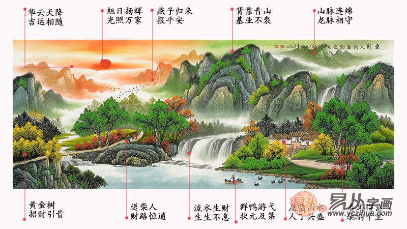 山水画什么样的风水好(山水风水画)