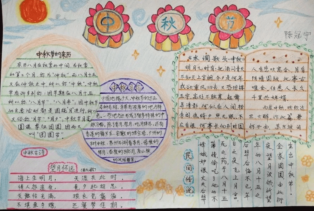 中秋节的手抄报资料内容(关于中秋节的手抄报)