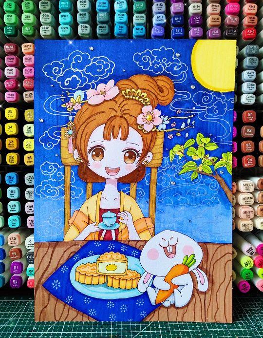 关于中秋节的画有哪些(中秋节的画最简单又漂亮)