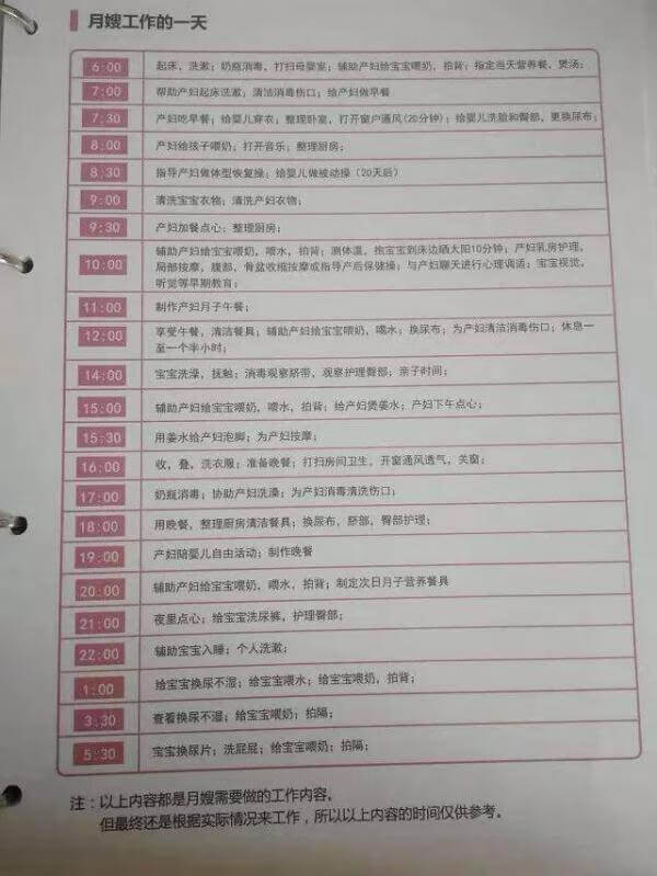 月子保姆价格(月嫂公司)