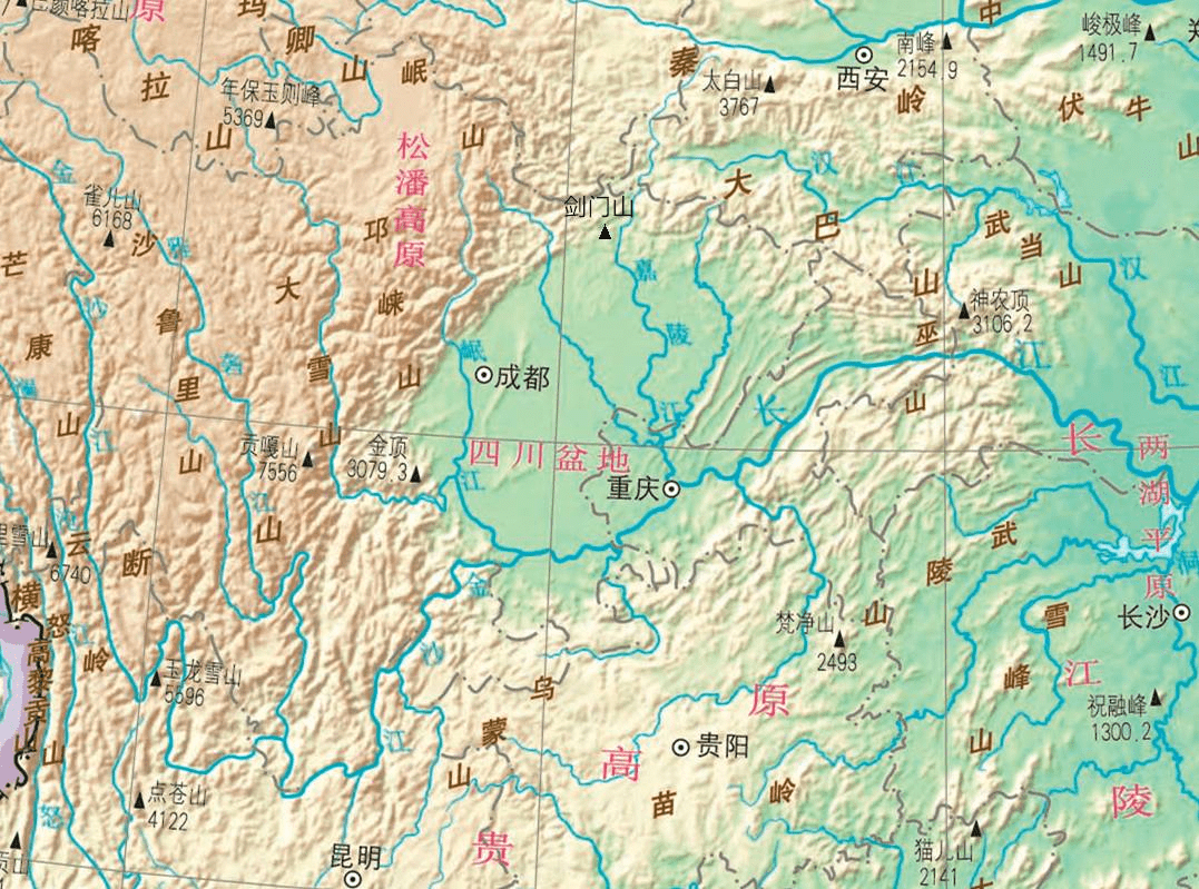 川西高原地形图(川西高原地图)