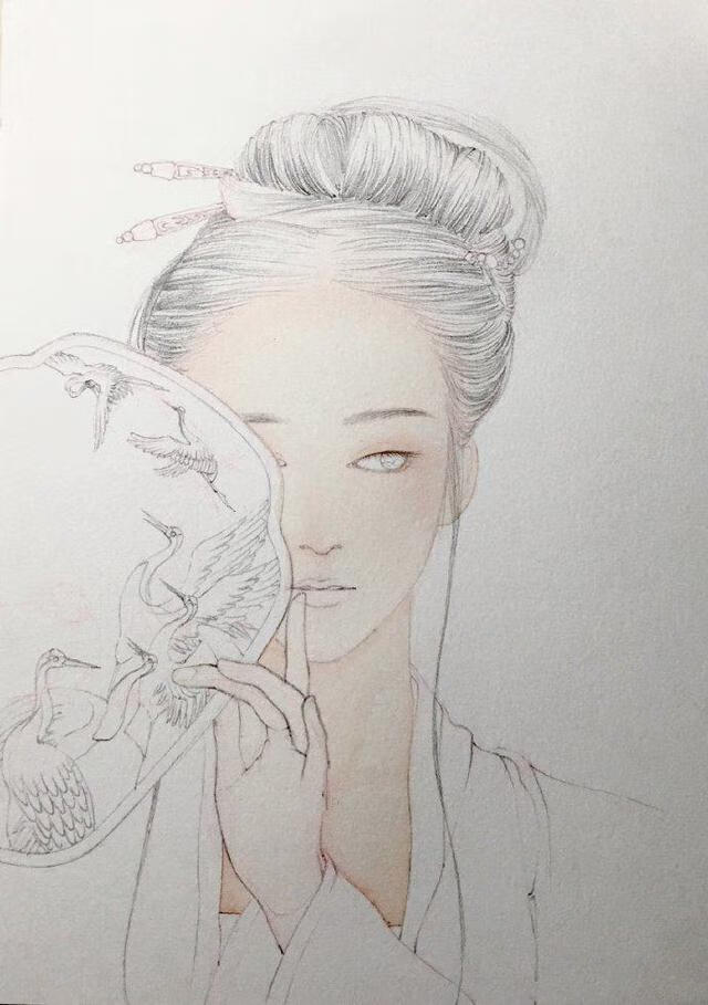 古风水彩女子图片(古风人物女背影水彩霸气)