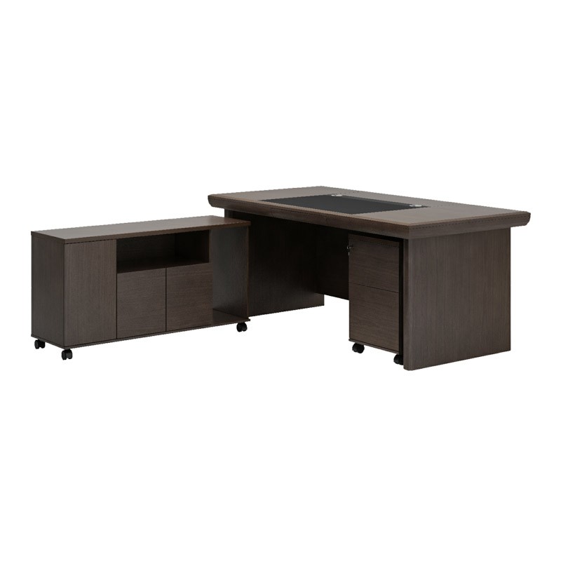 派格办公家具老板桌简约现代总裁办公桌新中式原木总裁桌经理桌侧柜