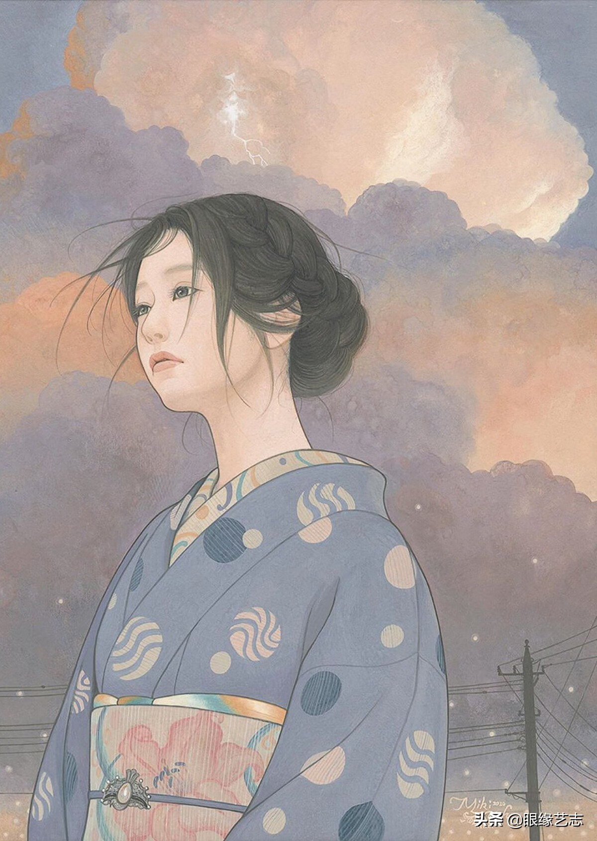 古风水粉画人物图片风景画水粉图片