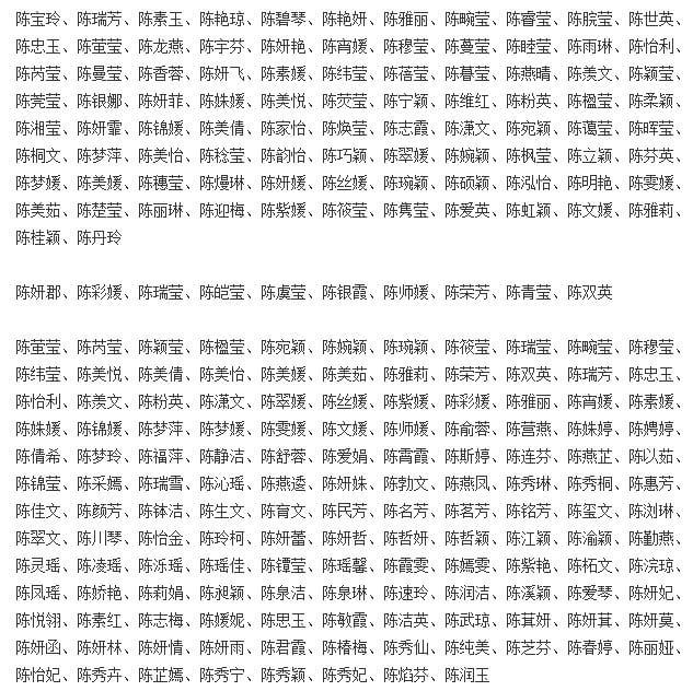 姓陈的好名字有哪些(姓陈最好听的名字)
