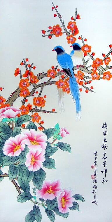 的象征,牛郎织女鹊桥相会的传说及画鹊兆喜的风俗在民间都颇为流行