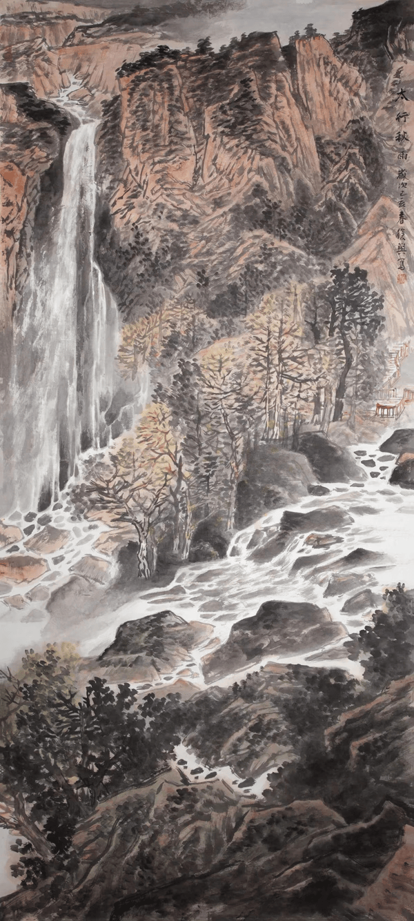 六尺山水画图片(六尺国画横幅山水图片)