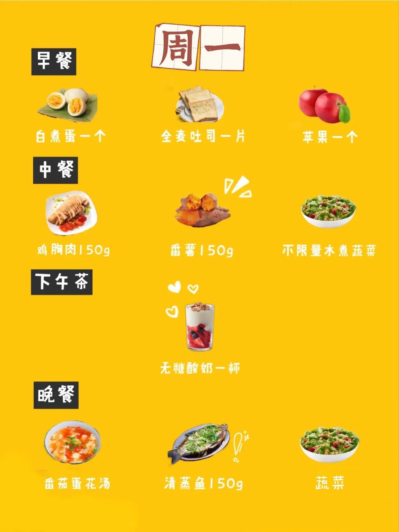 一星期减肥餐食谱(一星期减肥10斤的食谱)