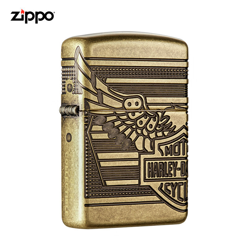 之宝(zippo)打火机 哈雷骑士 厚甲机 深雕29898-073371 煤油防风火机