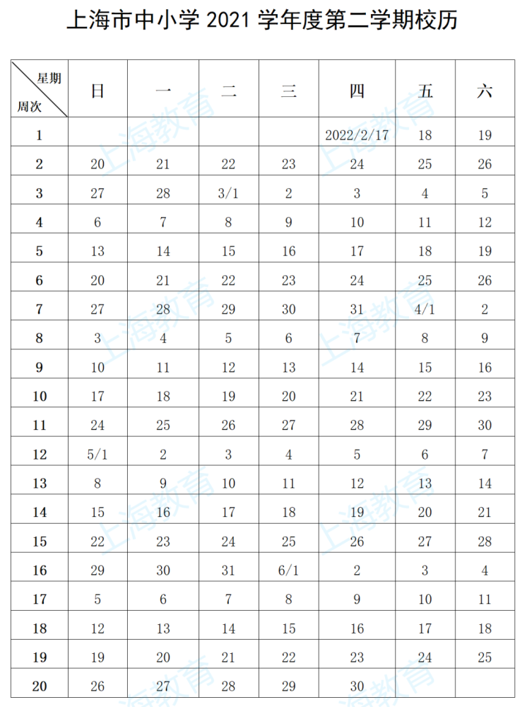 速看！2022年上海中小学考试日历！2月17日开学，升学季即将开始