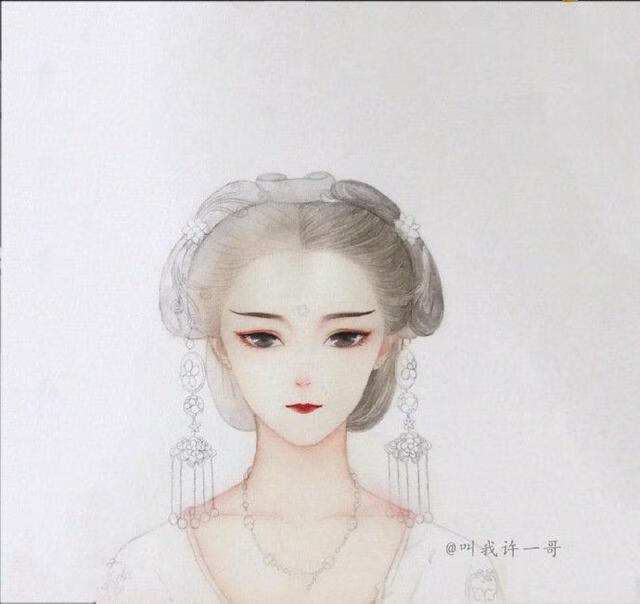 红衣司音古装水彩教程作者:@陈小萏唯美古风少女水彩教程作者:@_白岫