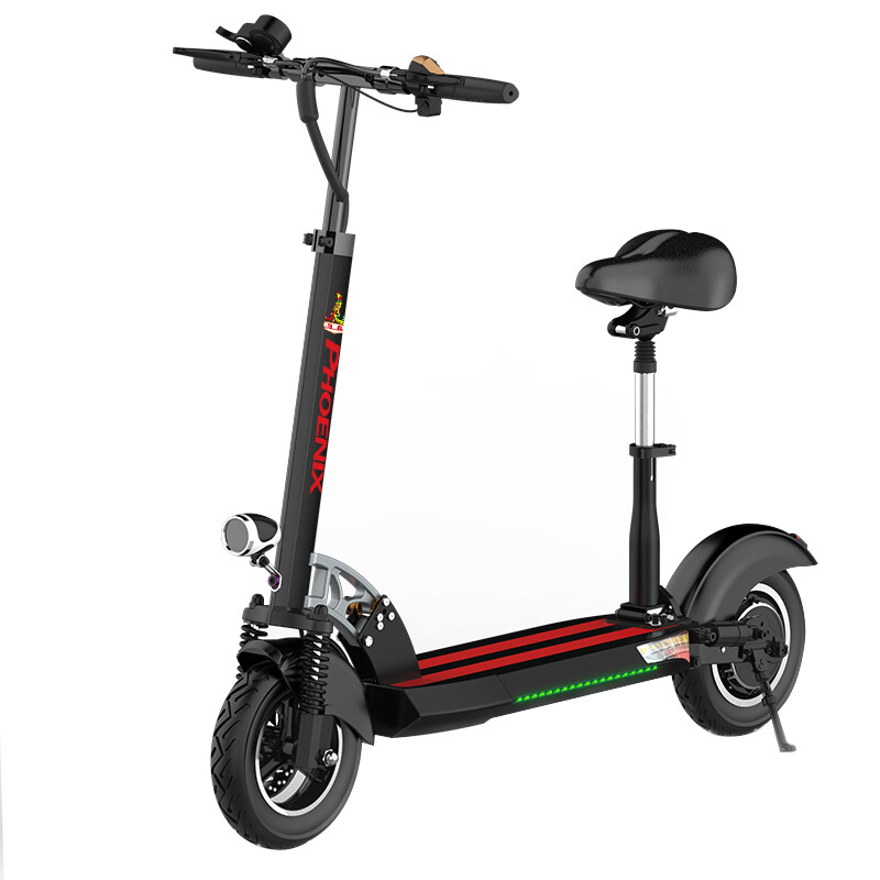 凤凰phoenix电动滑板车 成人代驾两轮代步车迷你折叠锂电车 黑色48v13