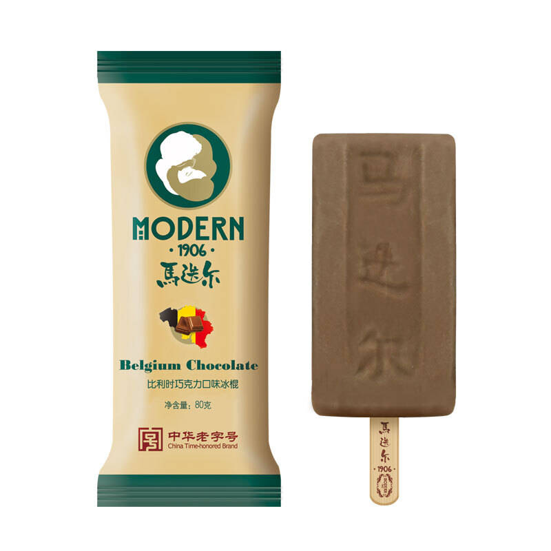 马迭尔 冰淇淋 80g*1(支)比利时巧克力味冰棍冰激凌(5支起售)