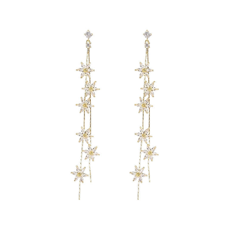 晓色 花朵流苏 耳饰