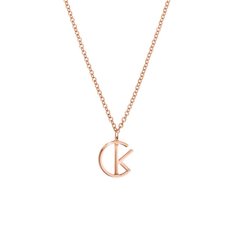 博皓 字母玫瑰金潮流项链