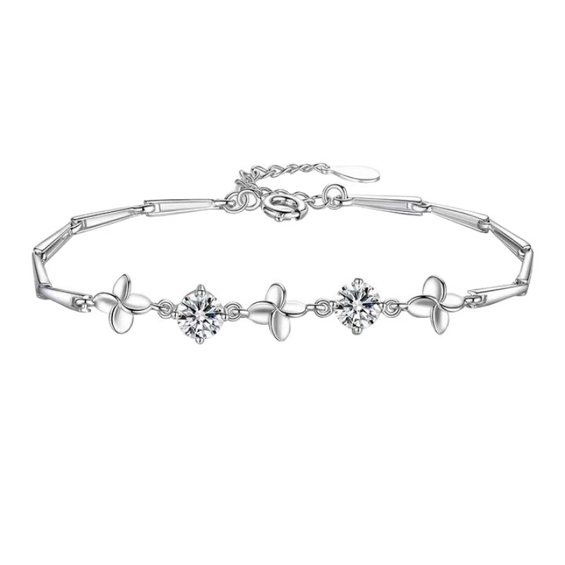 卡蒂罗 925银四叶草手链