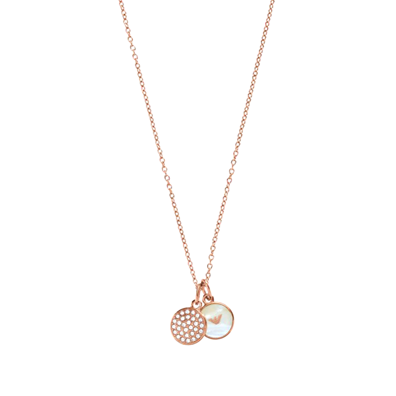 阿玛尼 贝母镶钻项链