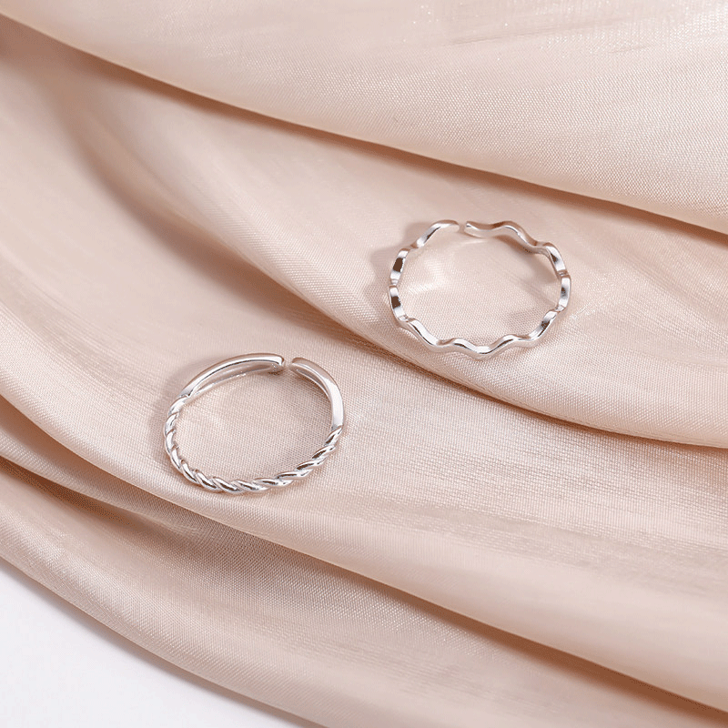 晓色 波浪麻花 细款戒指