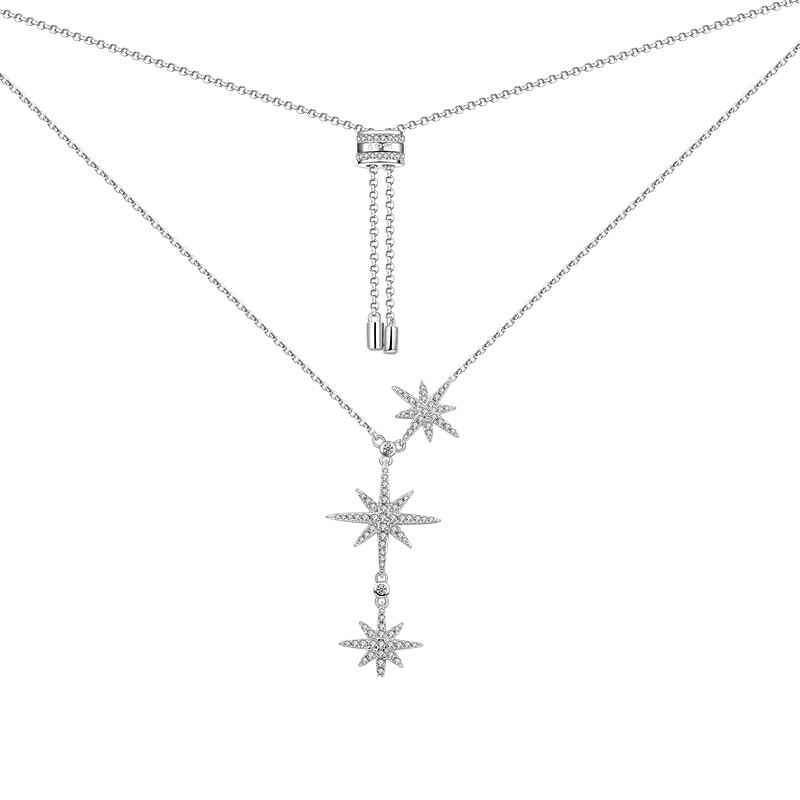 APM滑扣镶晶钻流星项链