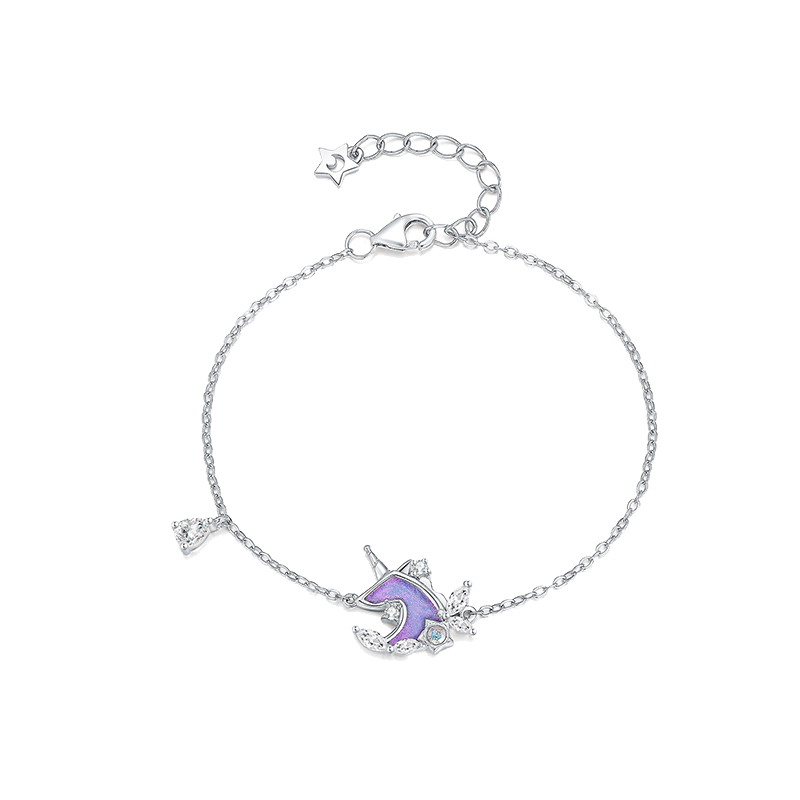 花芽 独角兽925银手链