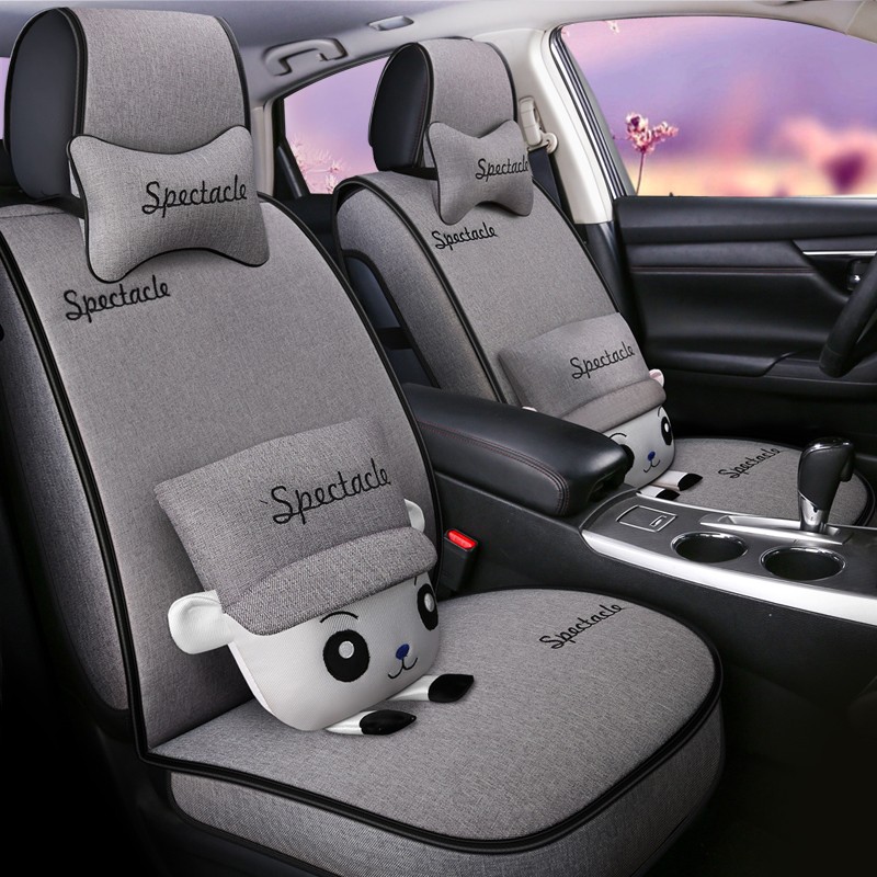 老垫家 卡通亚麻汽车坐垫