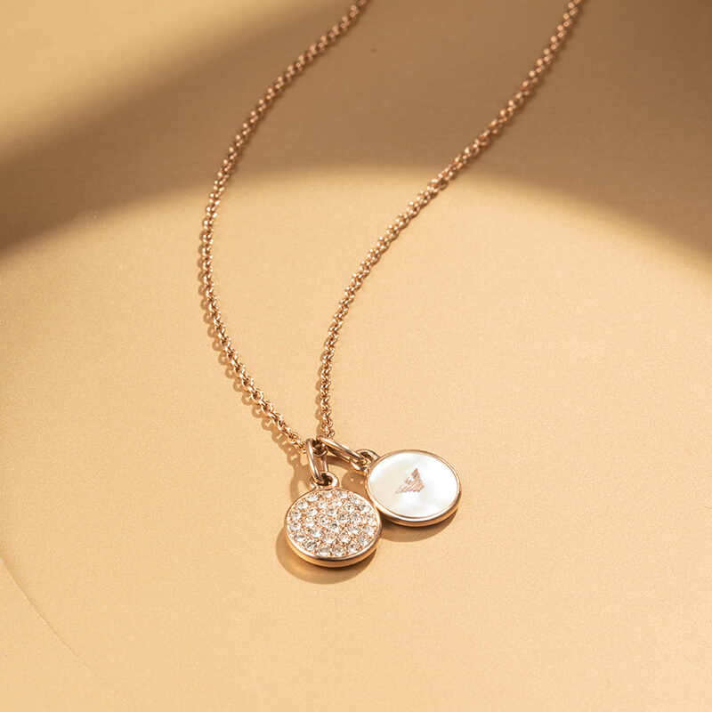 阿玛尼 珍珠贝母镶钻项链