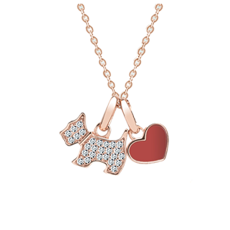 AGATHA红色爱心小狗项链