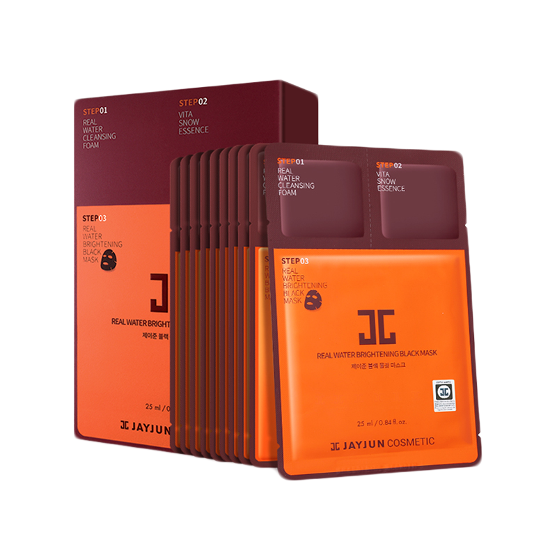 捷俊黑色水光三部曲面膜