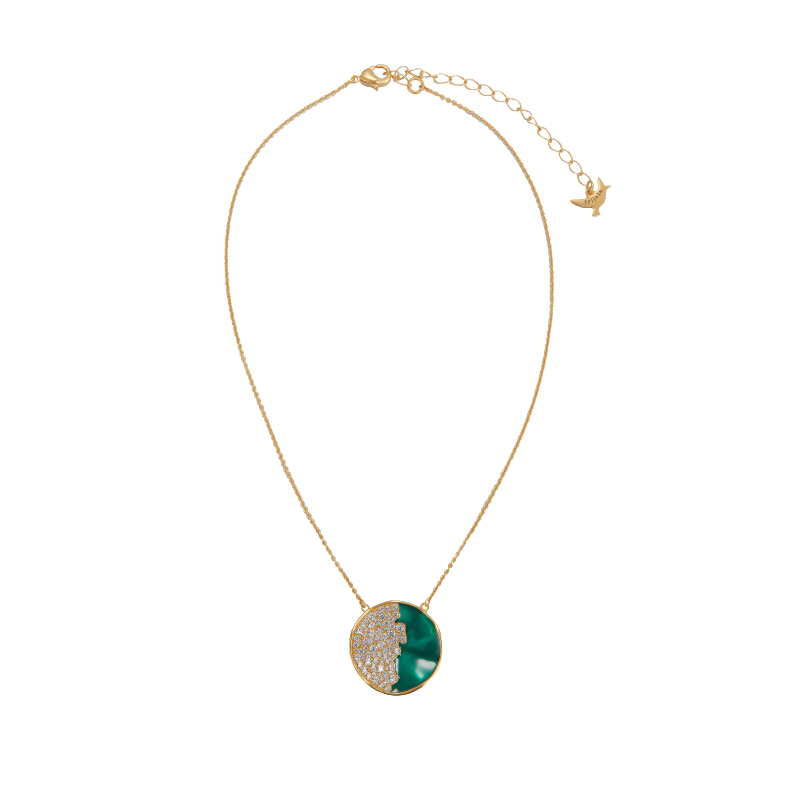 翡拉拉 轻奢珐琅复古锁骨链