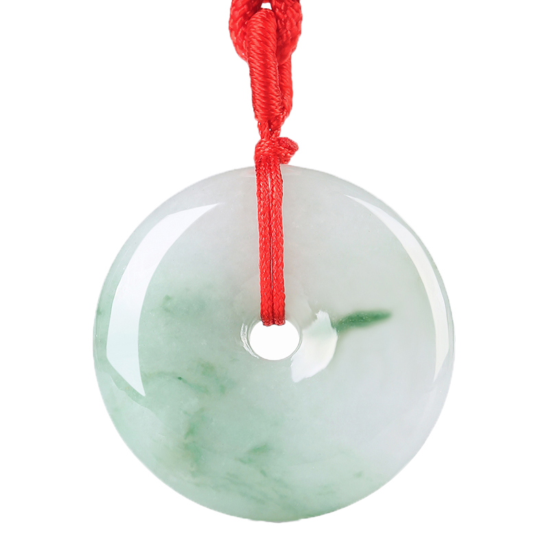 龍徽珠宝飘花翡翠平安扣吊坠