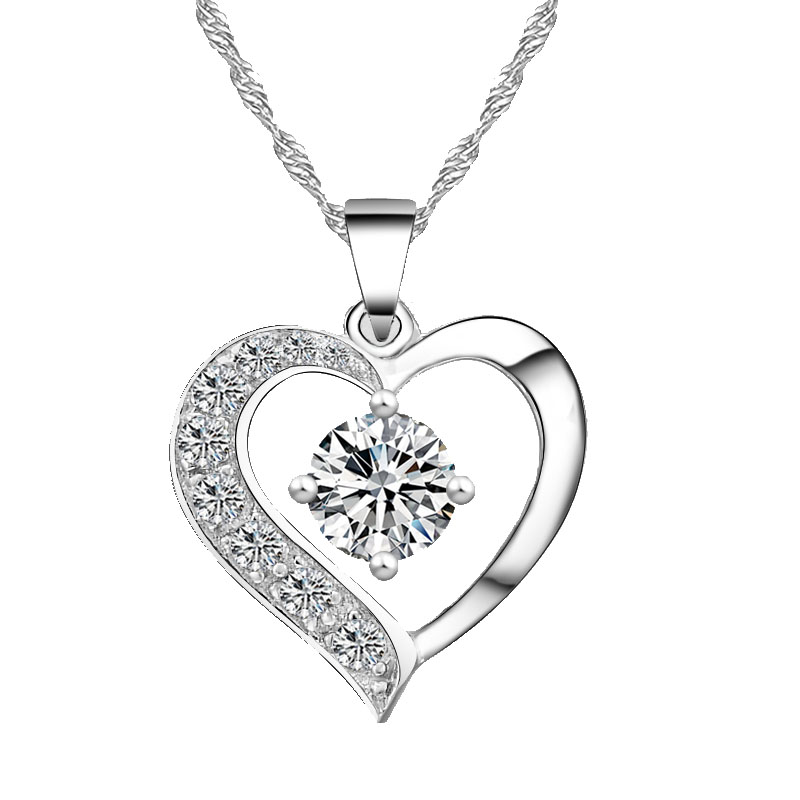 唯爱她 1克拉爱心项链