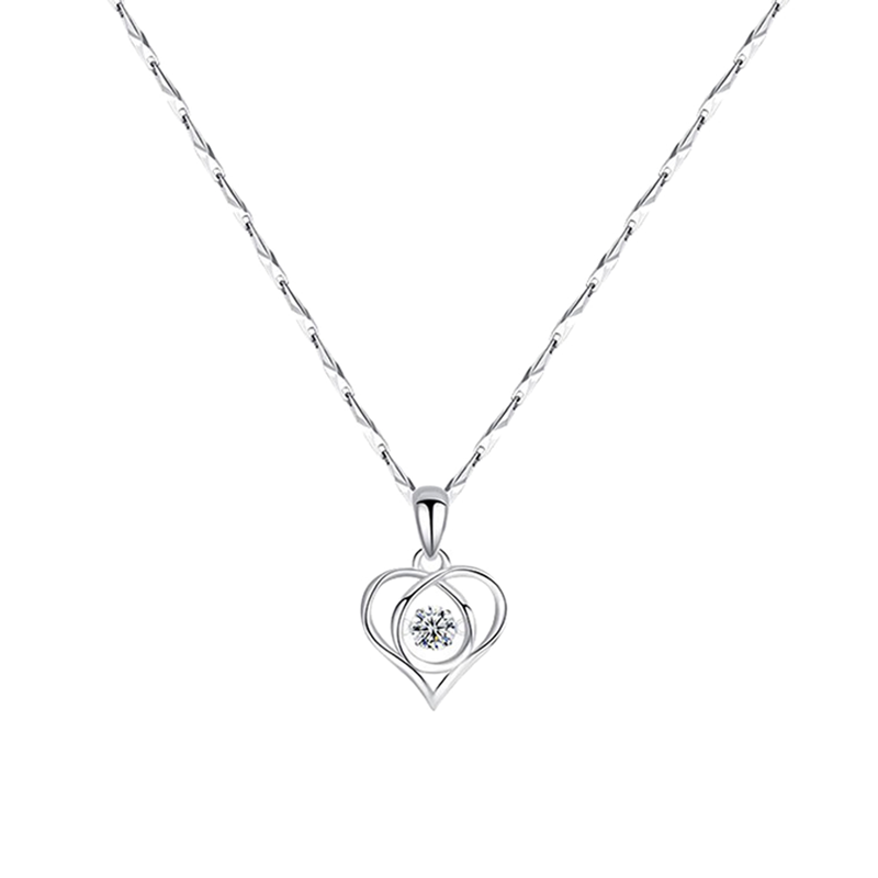 圣雅罗 纯银爱心 项链