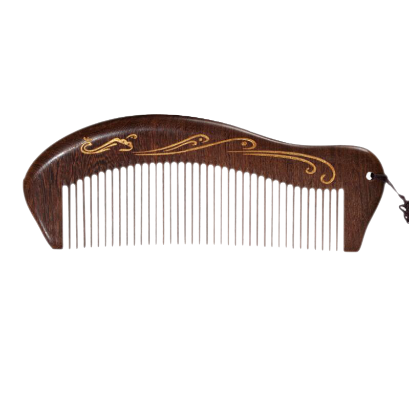 缘木轩手绘描金木质梳子