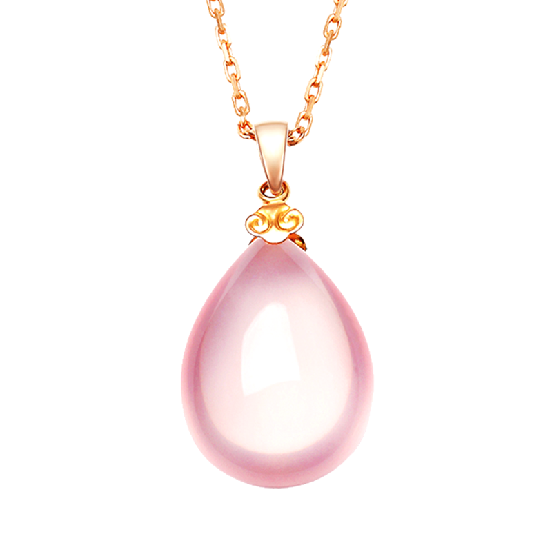 阿梵尼 粉水晶925银项链