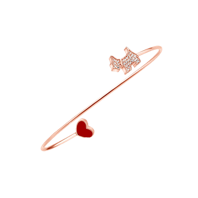 瑷嘉莎 红色爱心小狗手镯