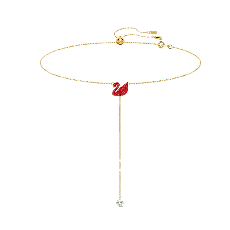 施华洛世奇红色天鹅项链